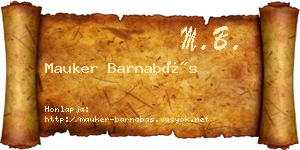 Mauker Barnabás névjegykártya